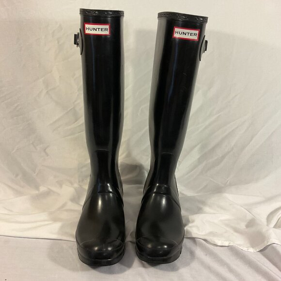 Hunter Original Tall Black Gloss Rain Boots, UNISEX, SIZES: 7M/8F - Picture 5 of 11